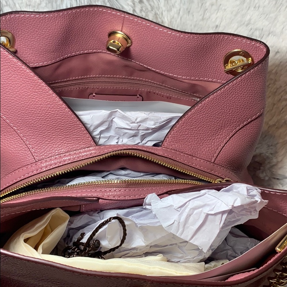 Coach purse bag NEW Pebbled leather EDIE turn-lock - Picture 6 of 12